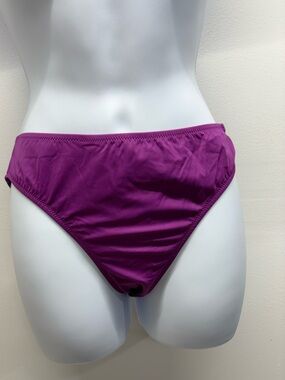 Amazon Essentials Women's High-Cut Bikini swimsuit bottom -violet size large new
